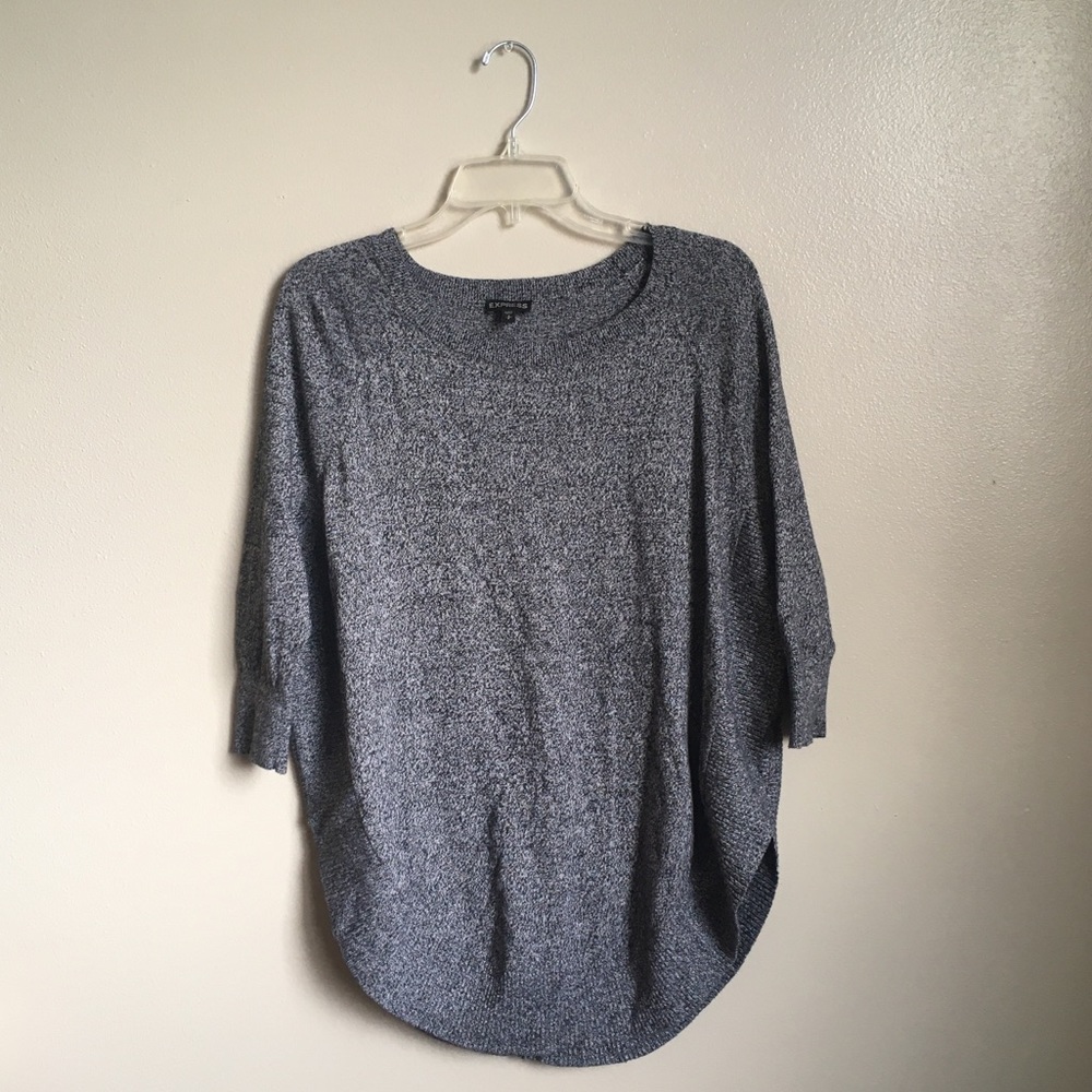 Express 3/4 Heather Gray Sweater